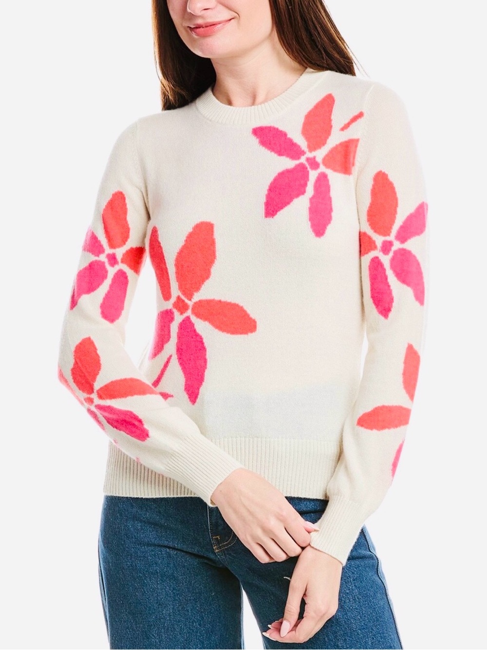 NWT &Isla Forest Floral 100% Cashmere Sweater